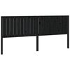 vidaXL Bed Headboard | Black | Solid pine wood | Standard | Decorative Inlays