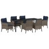 vidaXL Garden Dining Set with Cushion 7 pcs Grey Poly Rattan