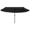 vidaXL Garden Parasol Black 395 x 395 x 245 cm Polyester and Steel