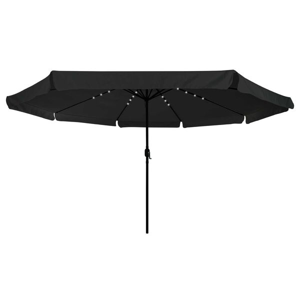 vidaXL Garden Parasol Black 395 x 395 x 245 cm Polyester and Steel