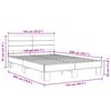 vidaXL Bed Frame without Mattress Smoked Oak 140x200 cm