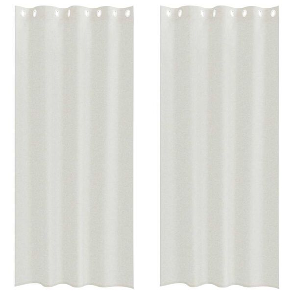 vidaXL Voile Curtain with Curtains 2 pcs Cream 260 x 140 cm Polyester