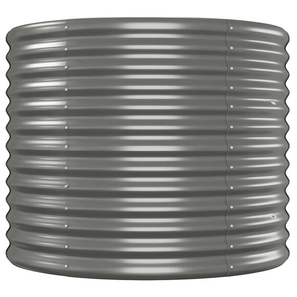 vidaXL Garden Raised Bed Powder-coated Steel 620x80x68 cm Grey