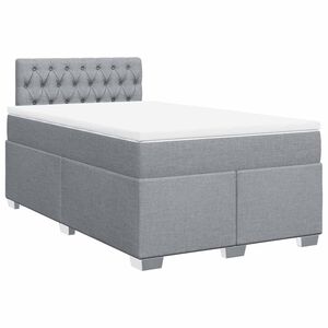 vidaXL Box Spring Bed with Mattress Light Grey 120x190 cm Fabric