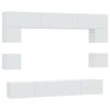 vidaXL 8 Piece TV Cabinet Set White Engineered Wood