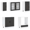 vidaXL 8 Piece Kitchen Cabinet Set Porto Black Engineered Wood