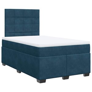 vidaXL Box Spring Bed with Mattress Blue 120x200 cm Velvet