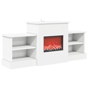 vidaXL Electric Fireplace White 110 x 30 x 50 cm Engineered wood