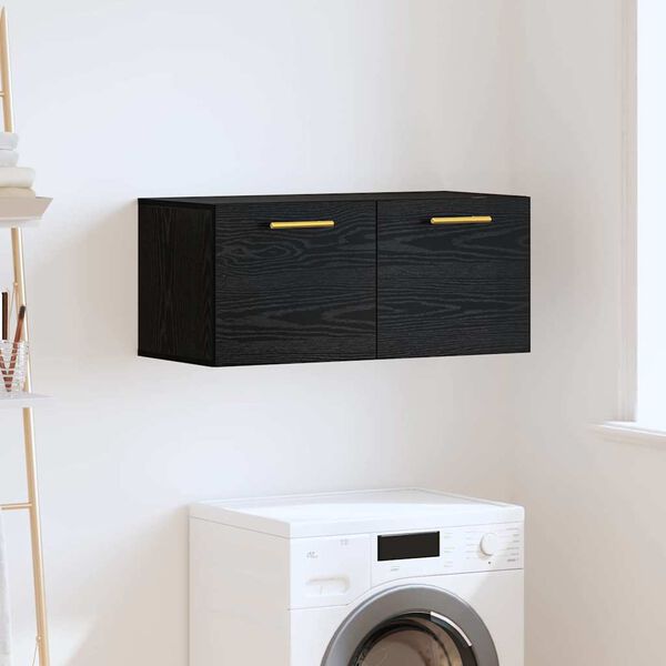 vidaXL Wall Cabinet Black oak 80 x 36.5 x 35 cm Engineered wood