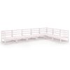 vidaXL 7 Piece Garden Lounge Set White Solid Pinewood