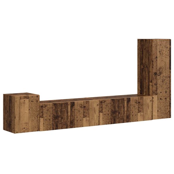vidaXL TV Cabinet Set Wall-mounted 3 pcs Old Wood Engineered Wood