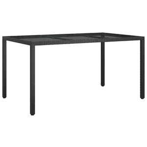 vidaXL Garden Table Black 150 x 90 x 75 cm Poly Rattan