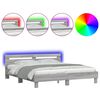 vidaXL Bed Frame with LED without Mattress Grey Sonoma 160x200 cm