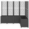 vidaXL Garden Planter with Trellis Black 160x120x140 cm PP