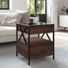 vidaXL Coffee Table with Infinity LED Brown Oak 40x40x51 cm