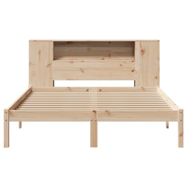 vidaXL Bookcase Bed without Mattress 135x190 cm Double Solid Wood Pine