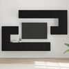 vidaXL TV Cabinet Set Wall-mounted 10 pcs Black Oak Engineered Wood