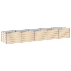 vidaXL Raised Garden Bed Ivory 400 x 80 x 55 cm Galvanised Steel