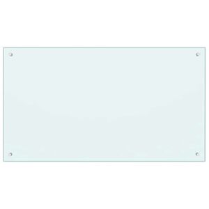 vidaXL Kitchen Backsplash Milk 100 x 60 cm Tempered Glass