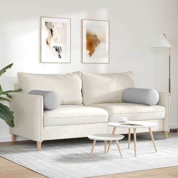 vidaXL Bolster Pillows 2 pcs Cloud Grey &Oslash; 25 x 70 cm Fabric