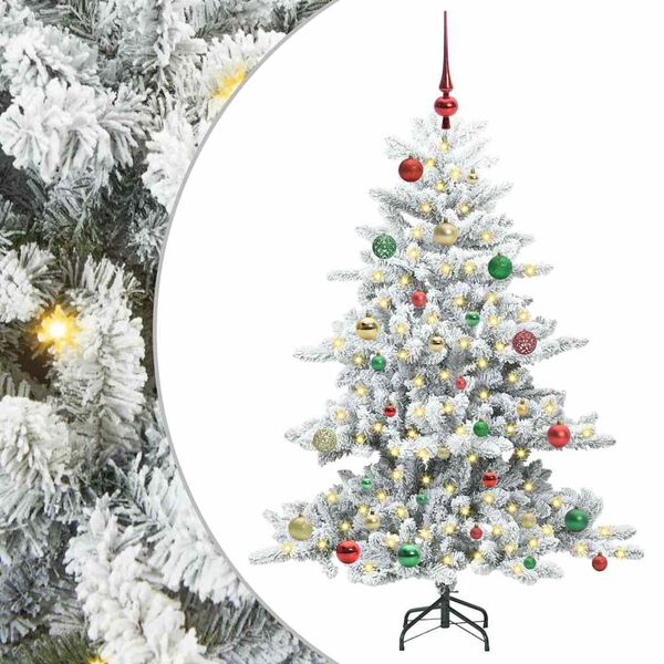 vidaXL Artificial Hinged Christmas Tree White 150 cm PVC and Steel