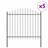 vidaXL Garden Fence 5 pcs Grey 170 x 165 cm Powder-Coated Steel