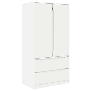 vidaXL Wardrobe with Drawer White 79.5 x 49 x 156 cm Engineered Wood