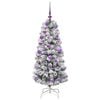 vidaXL Artificial Hinged Christmas Tree Green and White 120 cm
