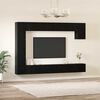 vidaXL TV Cabinet Set Wall-mounted 9 pcs Black Oak Engineered Wood