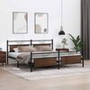 vidaXL Metal Bed Frame without Mattress Brown Oak 193x201 cm