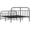 vidaXL Metal Bed Frame without Mattress with Footboard Black 140x190cm
