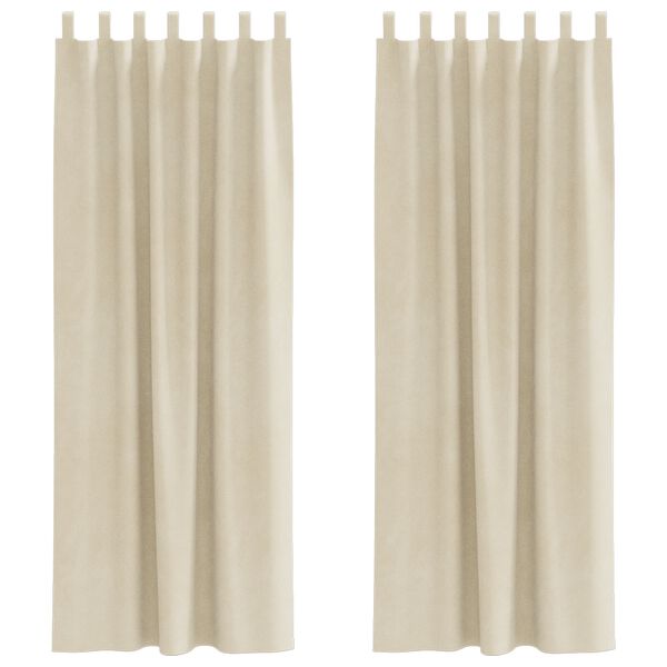 vidaXL Blackout Curtains 2 pcs Cream 140 x 245 cm Velvet