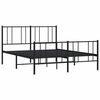 vidaXL Metal Bed Frame without Mattress with Footboard Black 140x200cm