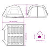 vidaXL Family Tent with LED 10-Person Light Grey and Orange Quick Release