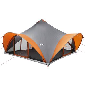 vidaXL Tipi Tent 18.0-Person Grey and Orange Polyester and Steel