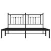 vidaXL Metal Bed Frame without Mattress with Headboard Black 180x200cm