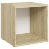 vidaXL 5 Piece TV Cabinet Set White and Sonoma Oak Engineered Wood