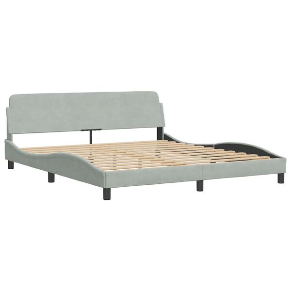 vidaXL Bed Frame "Dover" Light Grey 180x200 cm Super King Velvet