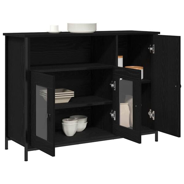 vidaXL Sideboard Black Oak 100 x 35 x 75 cm