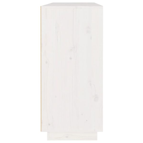 vidaXL Sideboard White 110x34x75 cm Solid Wood Pine