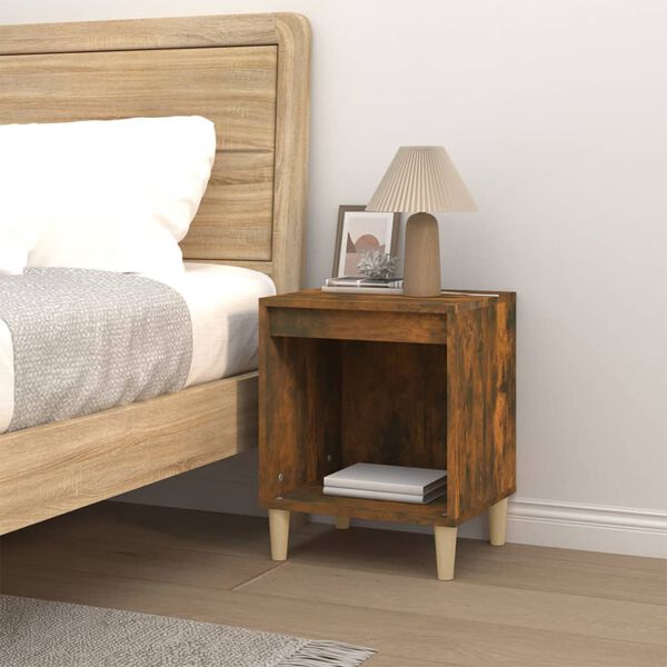 vidaXL Bedside Cabinet Smoked Oak 40x35x50 cm