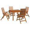 vidaXL 5-Piece Garden Dining Set Natural Solid Acacia Wood