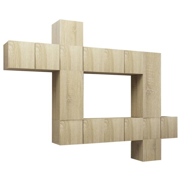 vidaXL 10 Piece TV Cabinet Set Sonoma Oak Engineered Wood