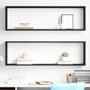 vidaXL Wall Cube Shelf 2 pcs Black 100x15x30 cm Engineered Wood