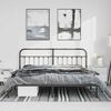 vidaXL Metal Bed Frame without Mattress with Headboard Black 193x203cm