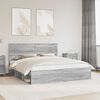 vidaXL Bed Frame Grey Sonoma 180 x 200 cm Solid Pine Wood