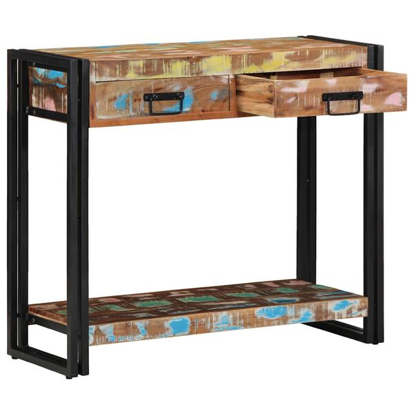 vidaXL Console Table Multicolour 90 x 33 x 75 cm Solid Reclaim Wood