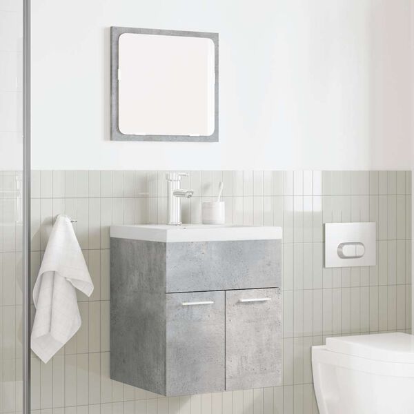 vidaXL 2 Piece Bathroom Furniture Set Concrete Grey Engineered Wood