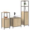 vidaXL Bathroom Furniture Set with Shelf 3 pcs Sonoma Oak and Black