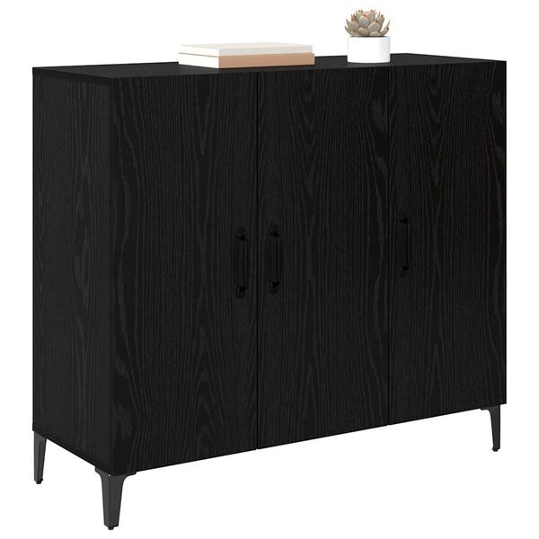 vidaXL Sideboard Black oak 34 x 90 x 80 cm Engineered wood